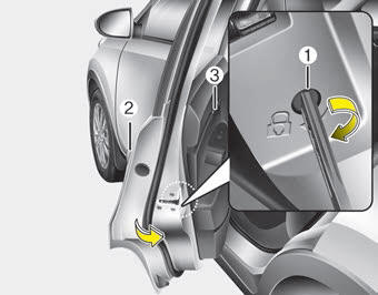 Kia Sportage Notice d'utilisation : Serrure de porte arrière à l'épreuve  des enfants : Serrures de porte